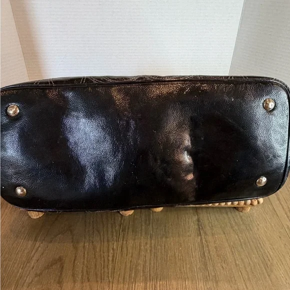 Coach F19215 Black Patent Leather Signature C Kisslock Carryall - Picture 9 of 14